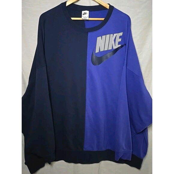 Nike Womens 2XL Color block Purple/Navy Oversize Dance Crewneck Sweatshirt - Picture 1 of 9